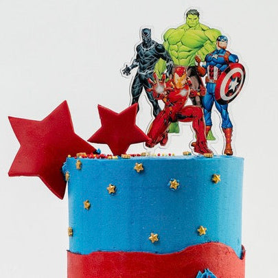 Avenger cake topper on a super hero cake. Made with love by Cute Cakes & Co, Brisbane Favourite cake shop.
5 star review cake shop in Brisbane.