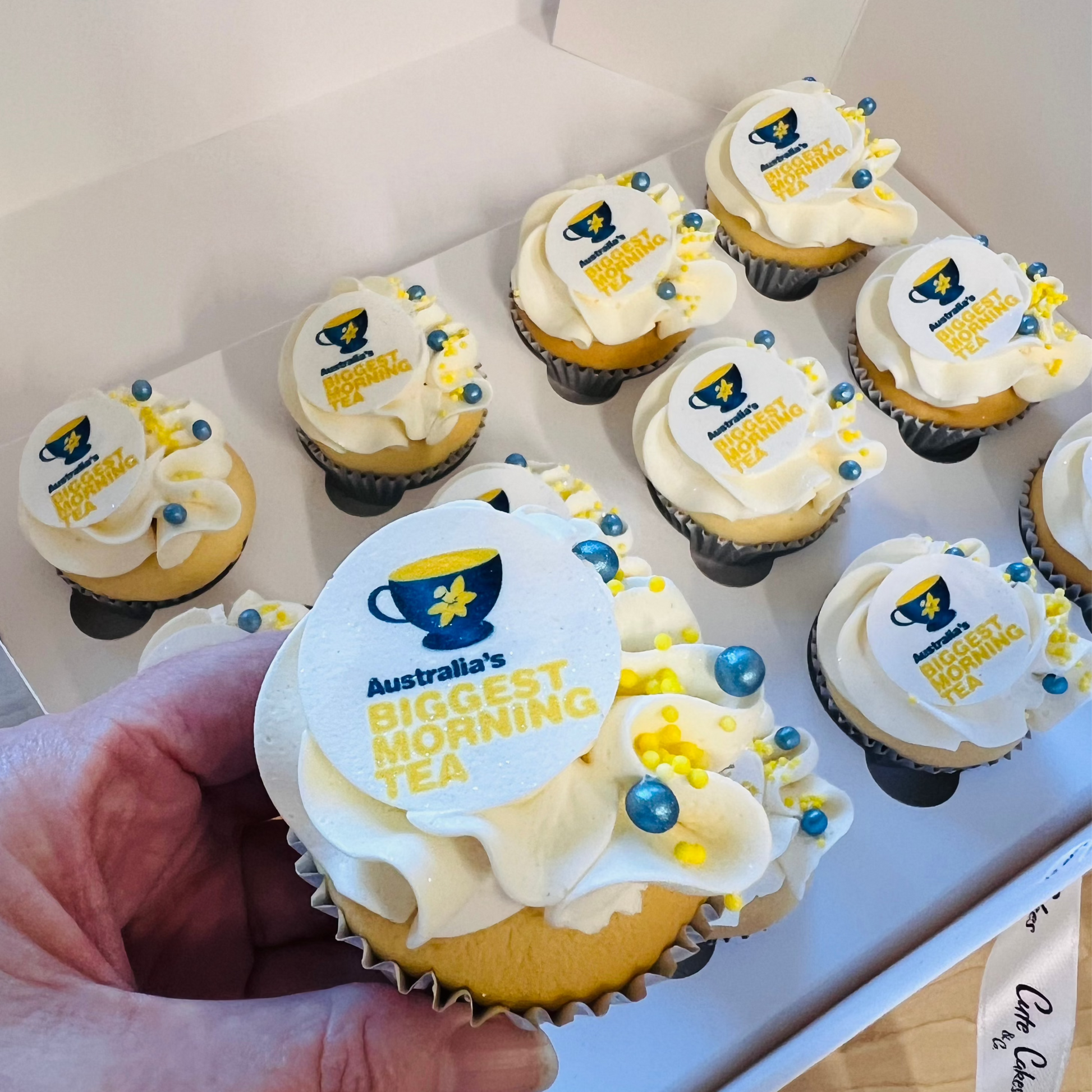 Austraila's biggest morning tea, Cupcakes, Cute Cakes and co, cupcakes for the office, Cancer Council, cake shop near me, cakes in Mitchelton, cupcake in Brisbane