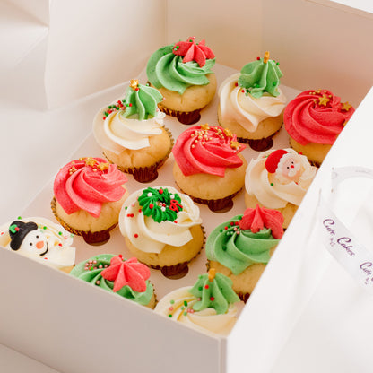 Christmas gift, delicious gift, Cute Cakes & co, cakes in Brisbane, Cute mini Christmas cupcakes, Christmas cupcakes, cake at Mitchelton, cake shop near me, mini cupcakes