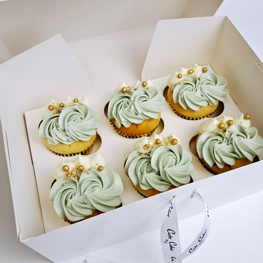 Pretty in Sage Green Cupcakes