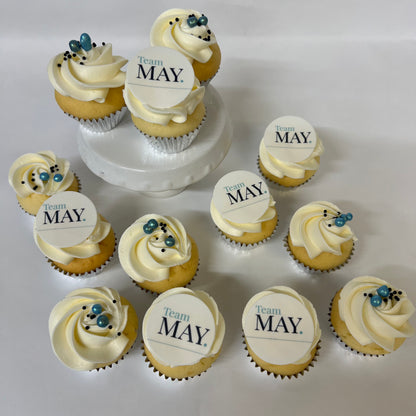 Corporate logo mini cupcakes