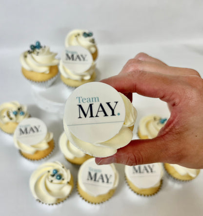 Corporate logo mini cupcakes