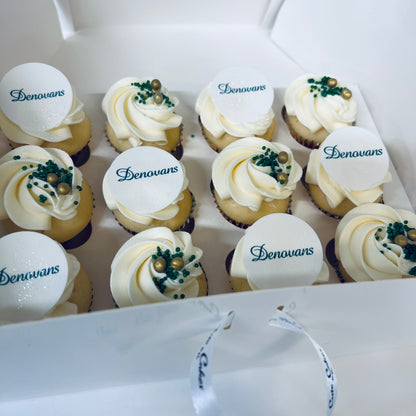 Corporate logo mini cupcakes