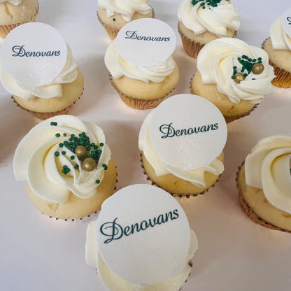 Corporate logo mini cupcakes