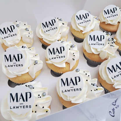 Corporate logo standard size cupcakes