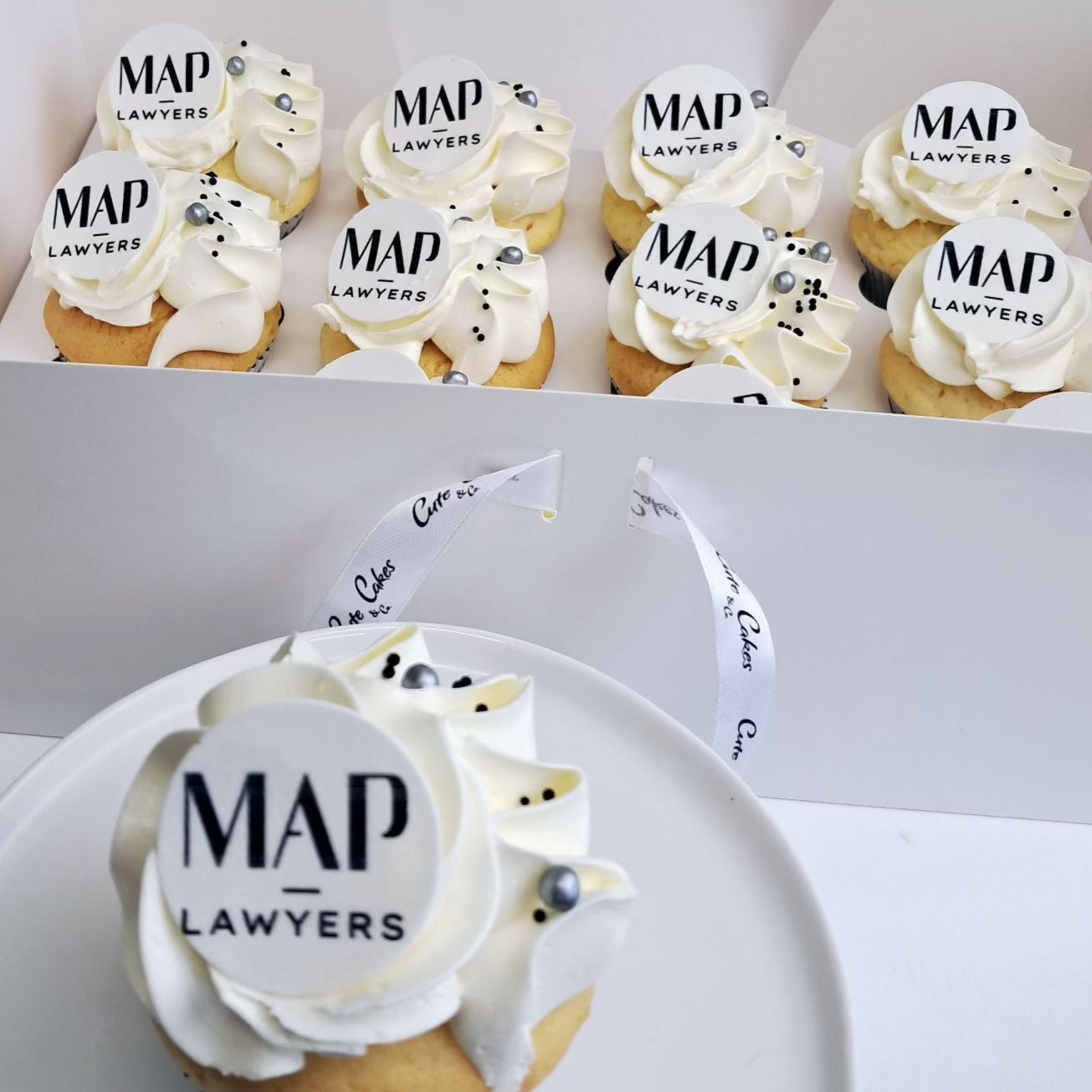 Corporate logo standard size cupcakes