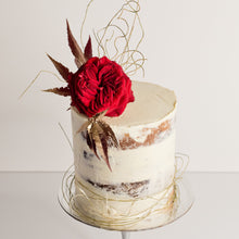 Load image into Gallery viewer, Semi-naked buttercream cake decorated with a stunning rose, cakes for women, women&#39;s birthday cakes, birthday cakes, Brisbane cakes, Brisbane cakes, Brisbane cake shop, cakes home delivered, cakes home-delivered, Brisbane home delivered cakes, Cute Cakes &amp; Co, Cute Cakes and Co
