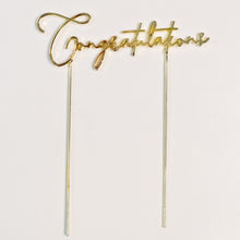 Load image into Gallery viewer, Congratulations cake topper - Gold
