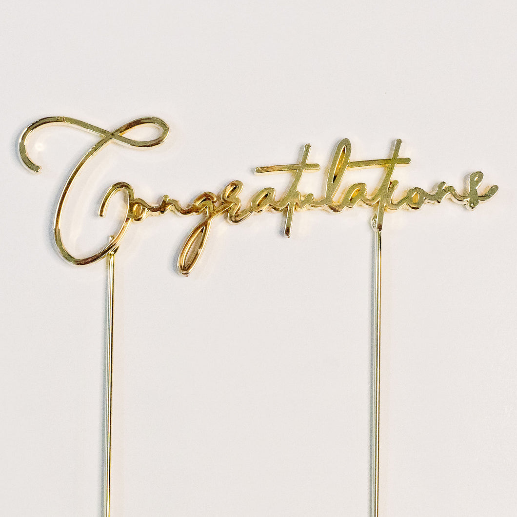 Congratulations cake topper - Gold