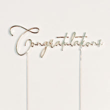 Load image into Gallery viewer, Finish your cake and make it yours with Congratulations cake toppers - in silver. When it&#39;s time to say well done. birthday cakes Brisbane, cakes Brisbane cake shops Brisbane, cupcakes Brisbane, cake shop Brisbane, Cute Cakes &amp; Co, Cute Cakes and Co
