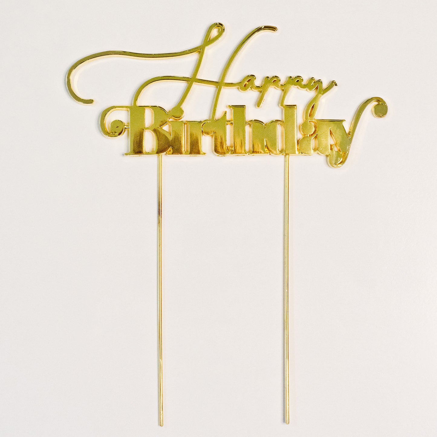 Happy birthday cake topper in gold, Birthday cake toppers, birthday cakes Brisbane, cakes Brisbane cake shops Brisbane, cupcakes Brisbane, cake shop Brisbane, Cute Cakes & Co, Cute Cakes and Co