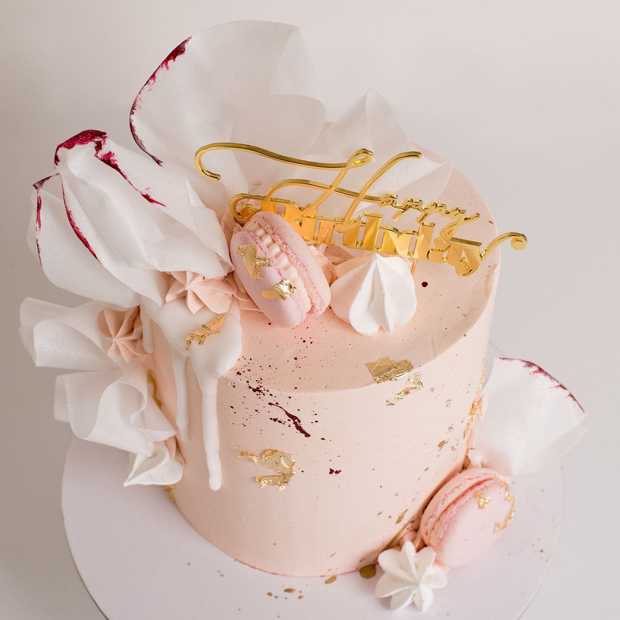 Pale Pink Watercolor Roses Wedding Three Tier Cake – Honeypeachsg Bakery