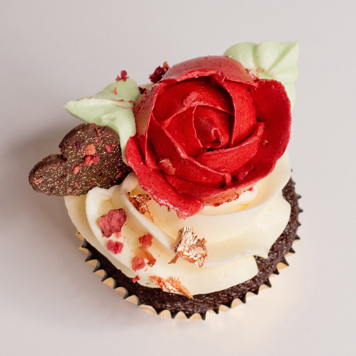 Single Red Rose Cupcake