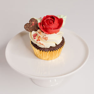 Single Red Rose Cupcake