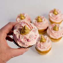 Load image into Gallery viewer, unicorn cupcakes, unicorn cakes, pink unicorn cupcakes, cakes home delivered, cakes home-delivered Brisbane home delivered cakes, Baby shower unicorn cupcakes, baby shower cakes, baby shower cupcakes, birthday cupcakes, Brisbane birthday cupcakes, birthday cupcakes for girls, birthday cakes for girls, Cute Cakes &amp; Co, Cute Cakes and Co
